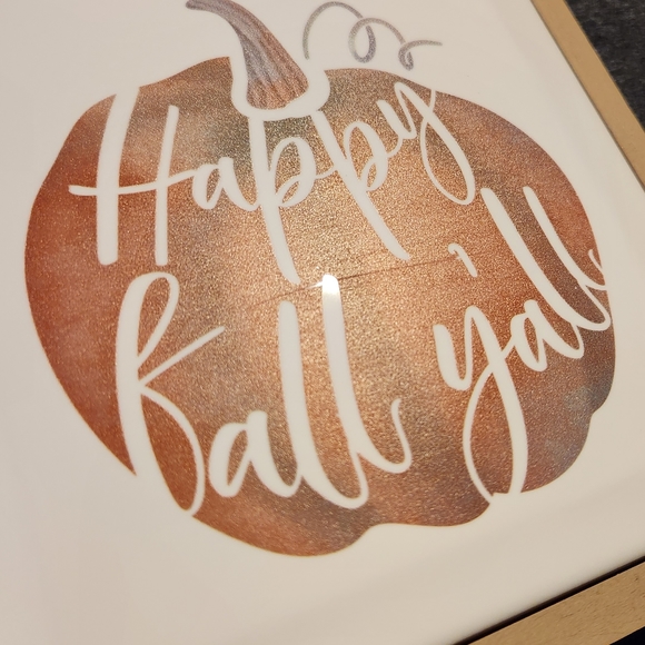 Happy Fall Y'all Ceramic Tile and Wood Display - Picture 4 of 5